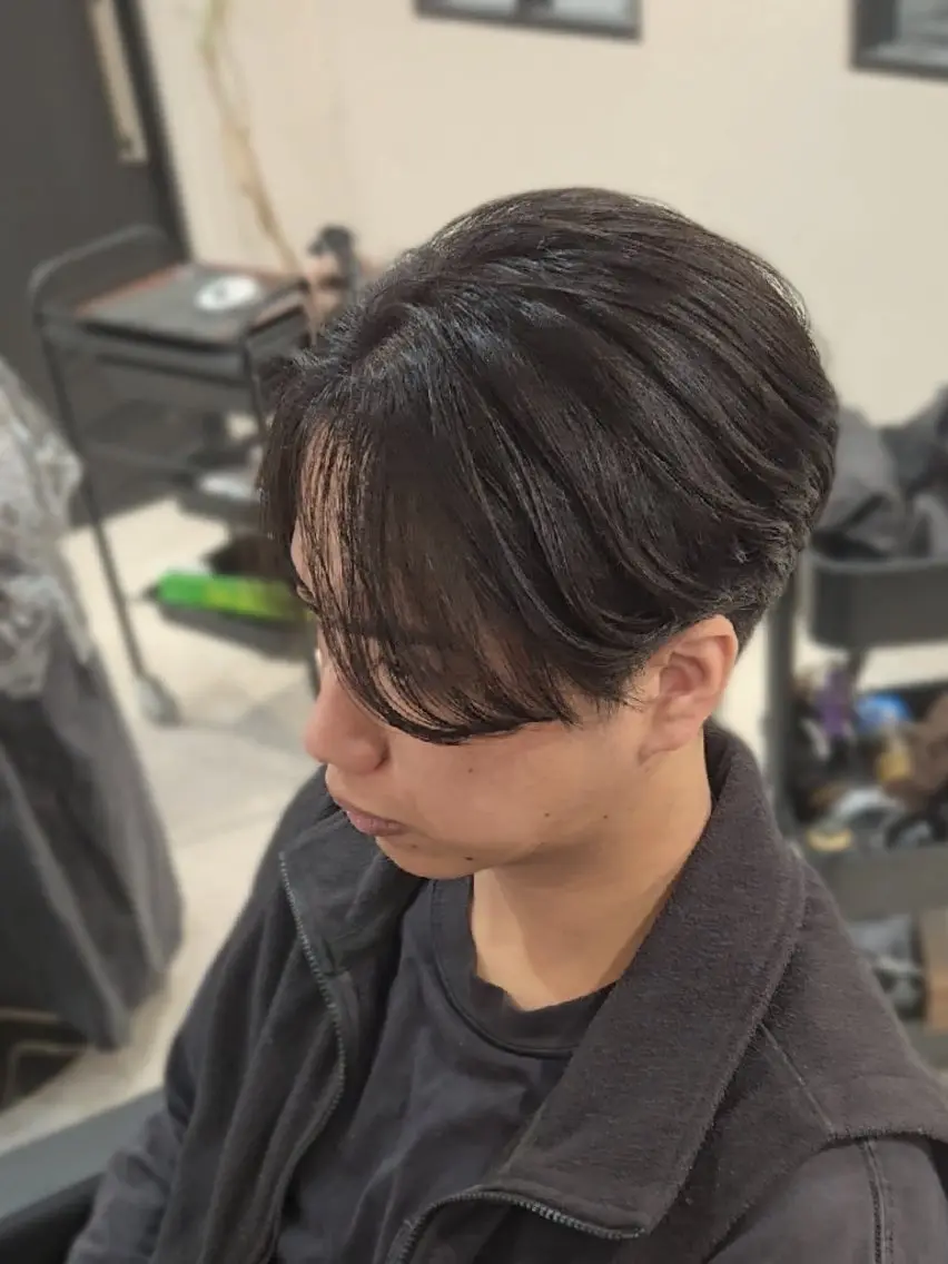 メンズ ミディアム センターパート カット ヘアセット LEN名古屋/パーマ 海外ヘア/メンズ特化のヘアスタイル