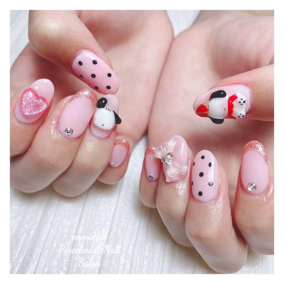 ミディアム ネイル 🐾enen style 🐾のネイルデザイン
