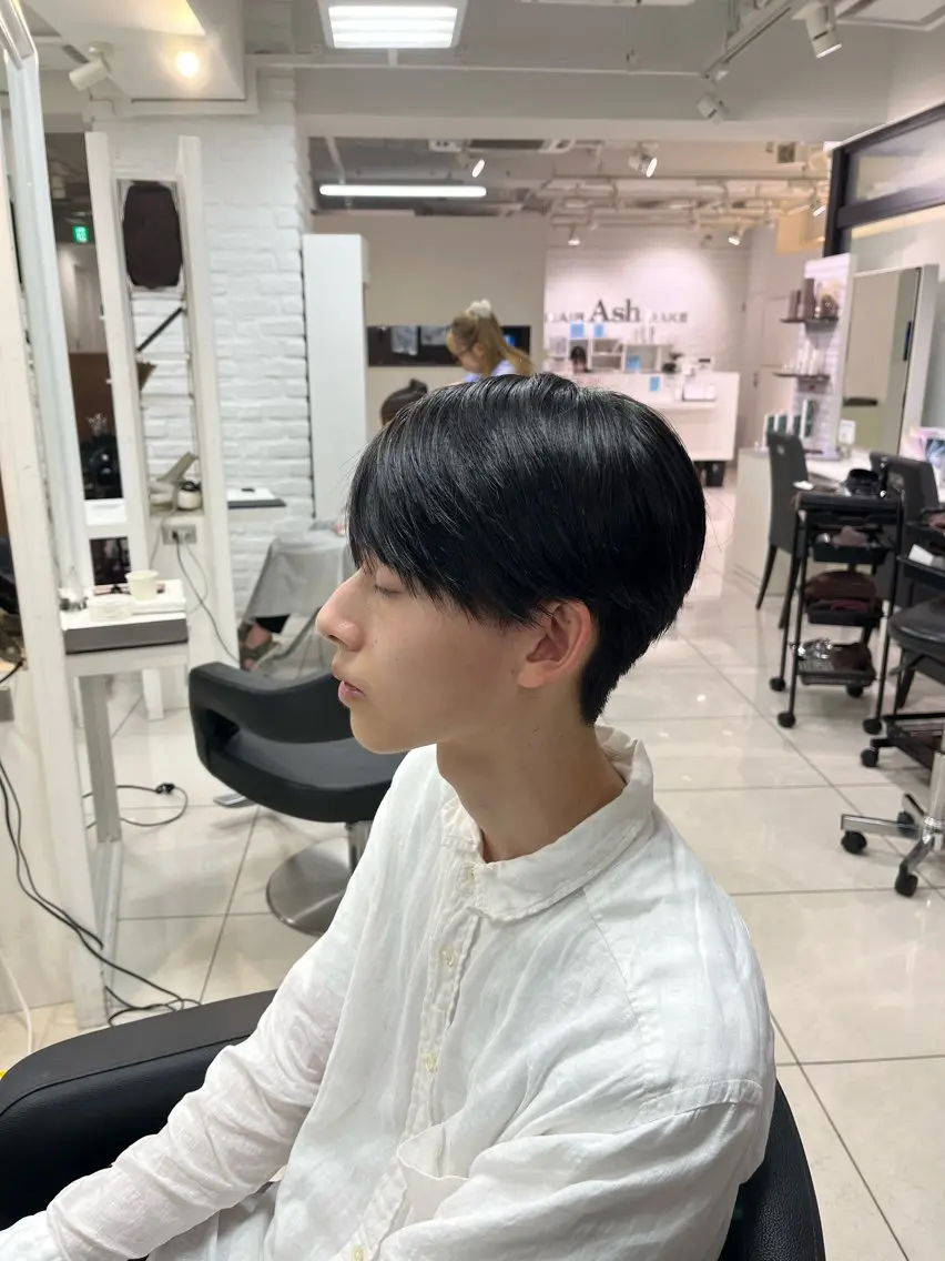 ショート 【シャドウパーマ センターパート】義心のヘアスタイル