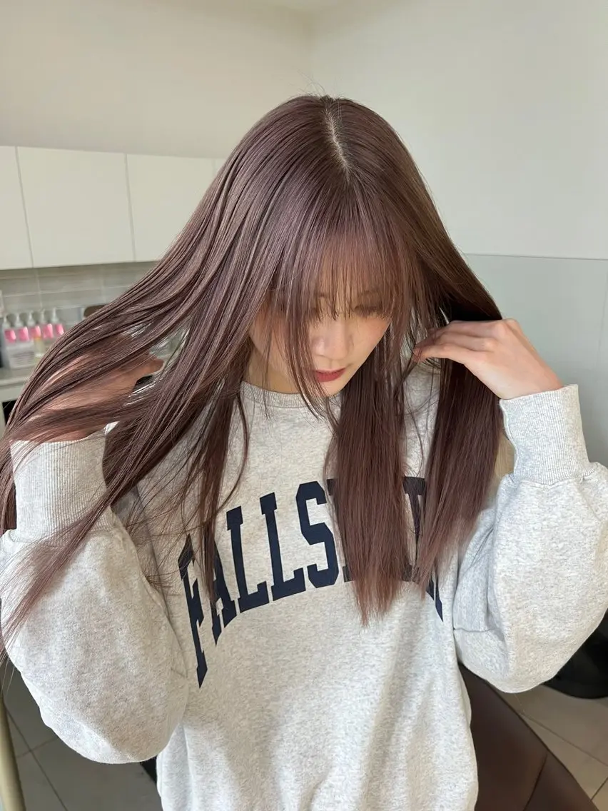 ロング カラー ブリーチ ブロンド ケアブリーチ 透明感カラー ダブルカラー レイヤー専門家 ダブルカラー修のヘアスタイル