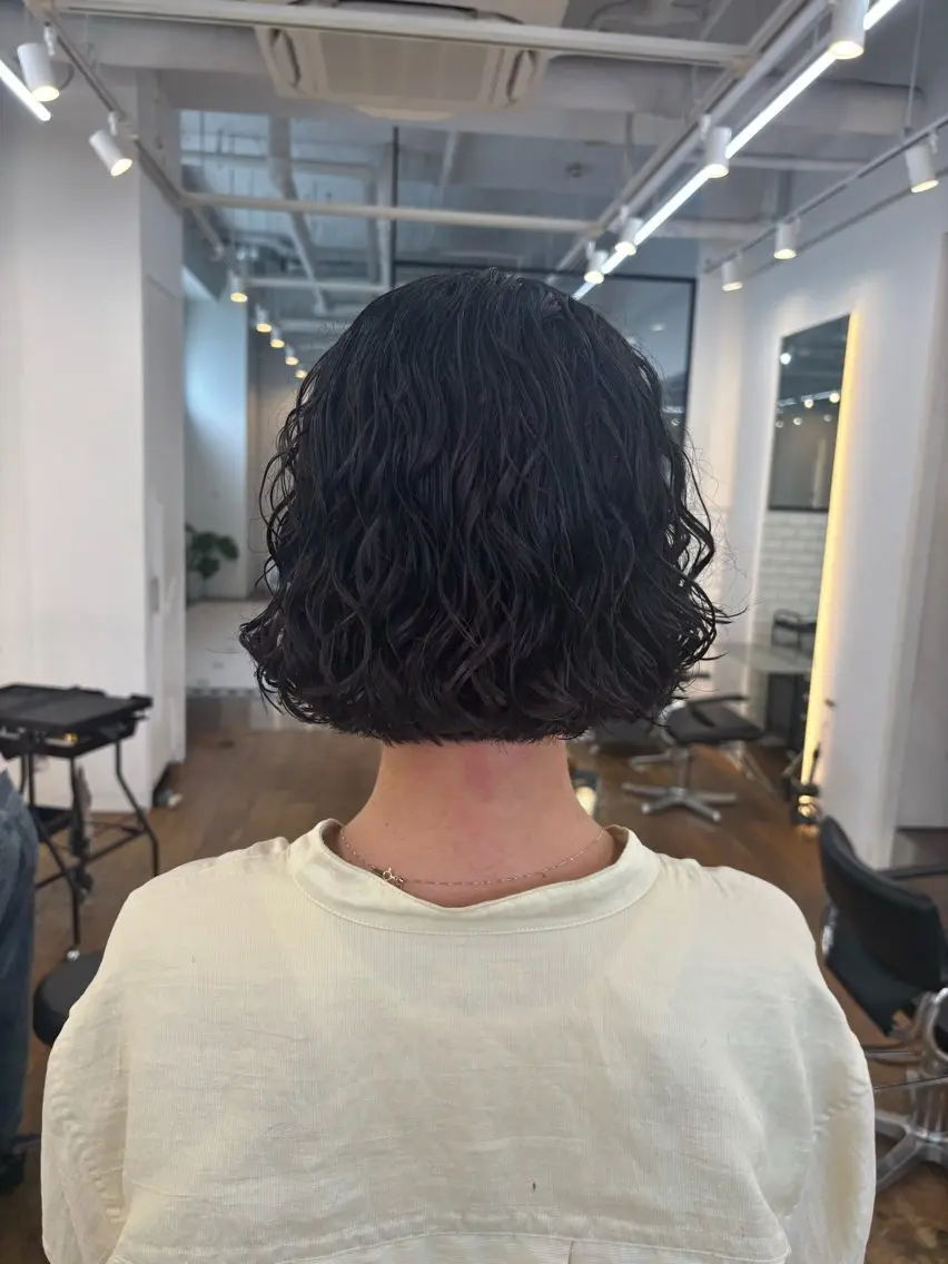 ショート パーマ ボブ カット パーマ トリートメント ハードパーマ Rico💜のヘアスタイル