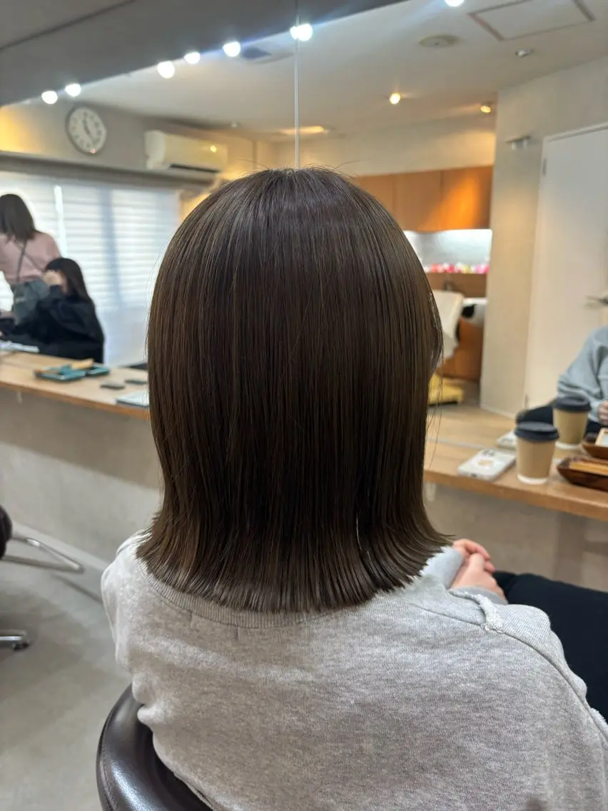 ミディアム カラー カット ヘアカラー 🎀Maho🎀ボブ × 髪質改善のヘアスタイル