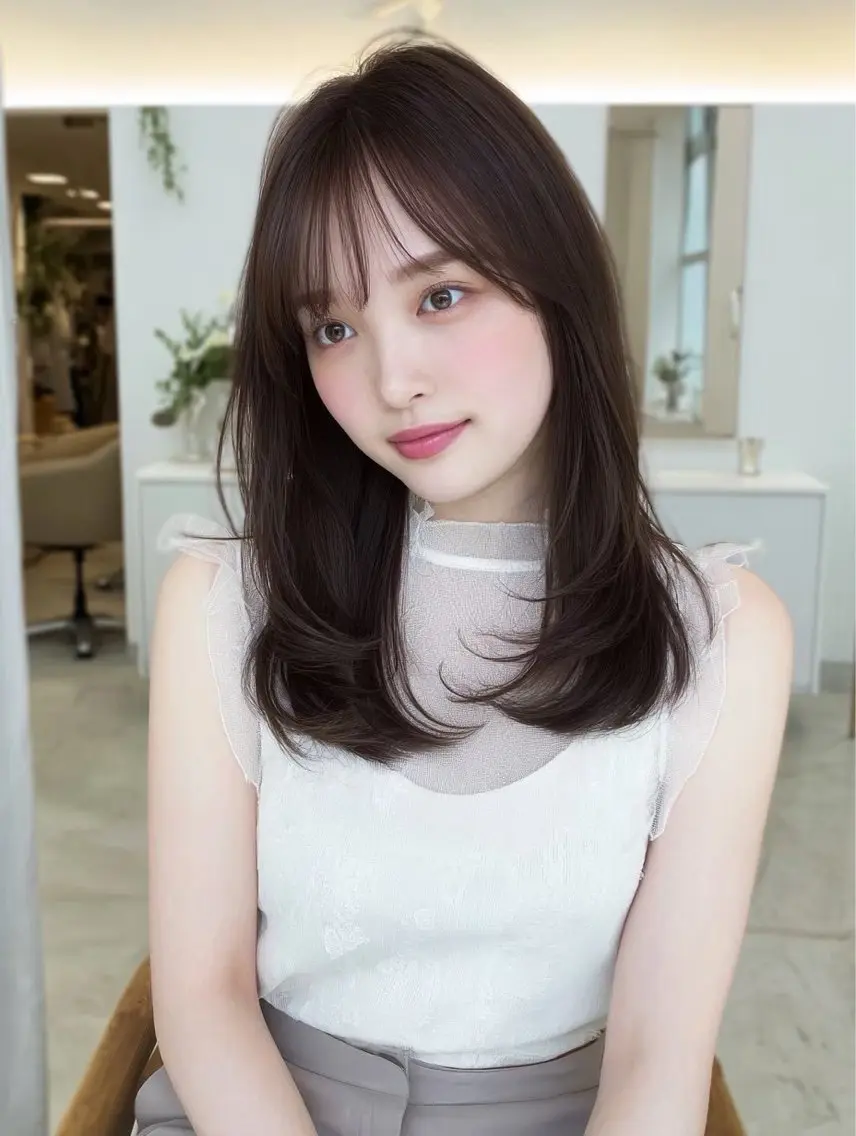 セミロング レイヤーカット カット ヘアカラー トリートメント Link mili ゆうすけのヘアスタイル