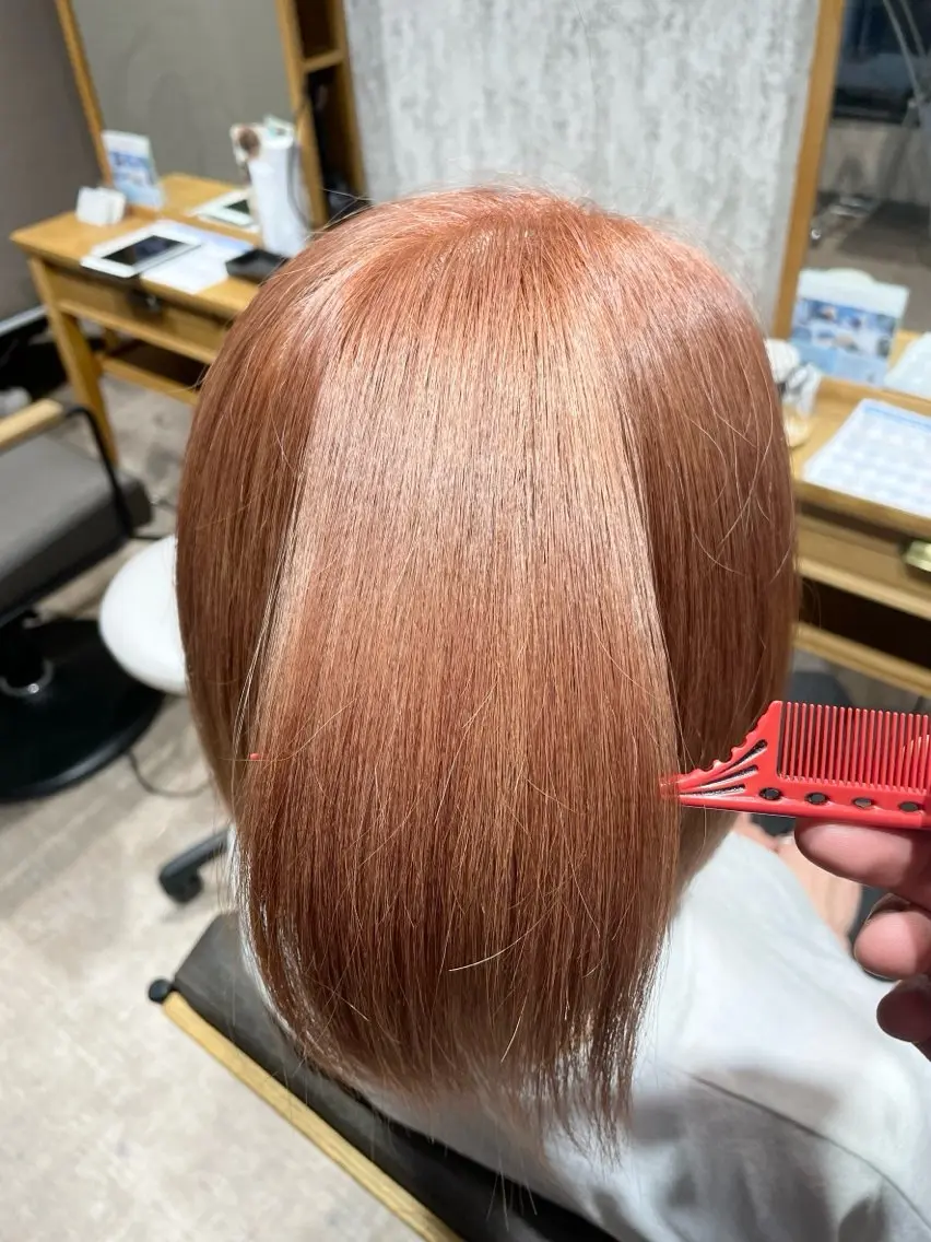 ミディアム カラー ヘアカラー トリートメント 濱本 樹蘭のヘアスタイル
