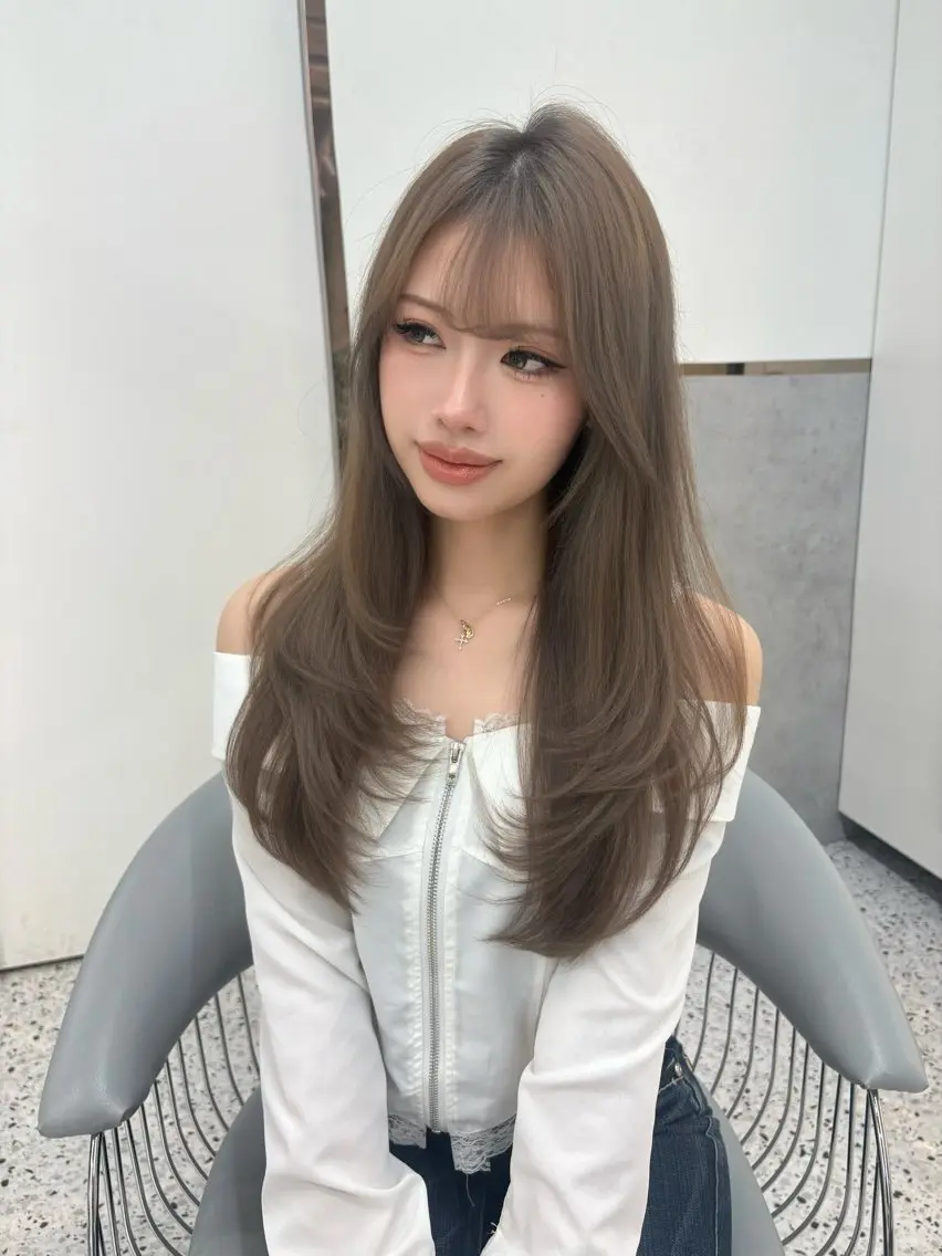 ロング カラー カット ヘアカラー yui🎀ブリーチな しダブルカラー/博多のヘアスタイル
