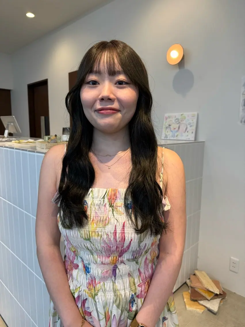 ロング 顔周りカット 京都河原町  前田 希歩のヘアスタイル