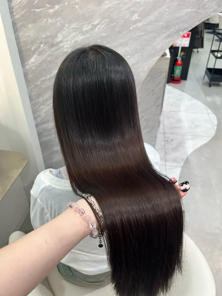 ロング 縮毛矯正 🩶透明感カラー 池袋/mei🩶のヘアスタイル