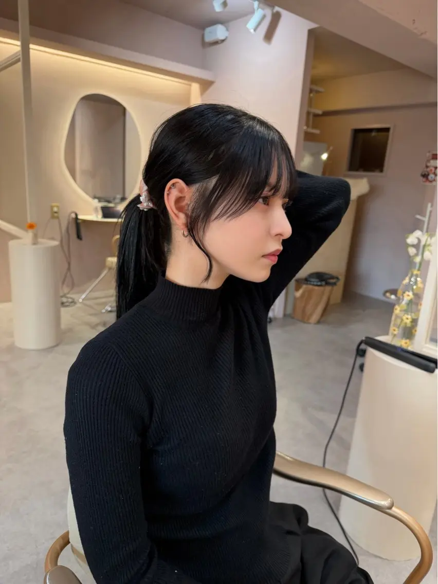 ロング 顔周りカット 宮里 蓮生のヘアスタイル