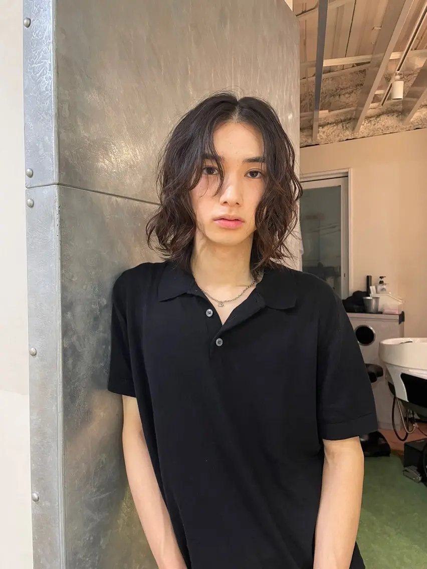 パーマ メンズ メンズパーマ ボブ ニュアンスパーマ ストレートパーマ fifth_ 海空 mikuのヘアスタイル