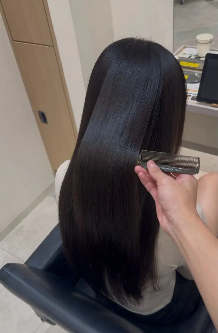 ロング 縮毛矯正 トリートメント かんた /百道浜・髪質改善のヘアスタイル