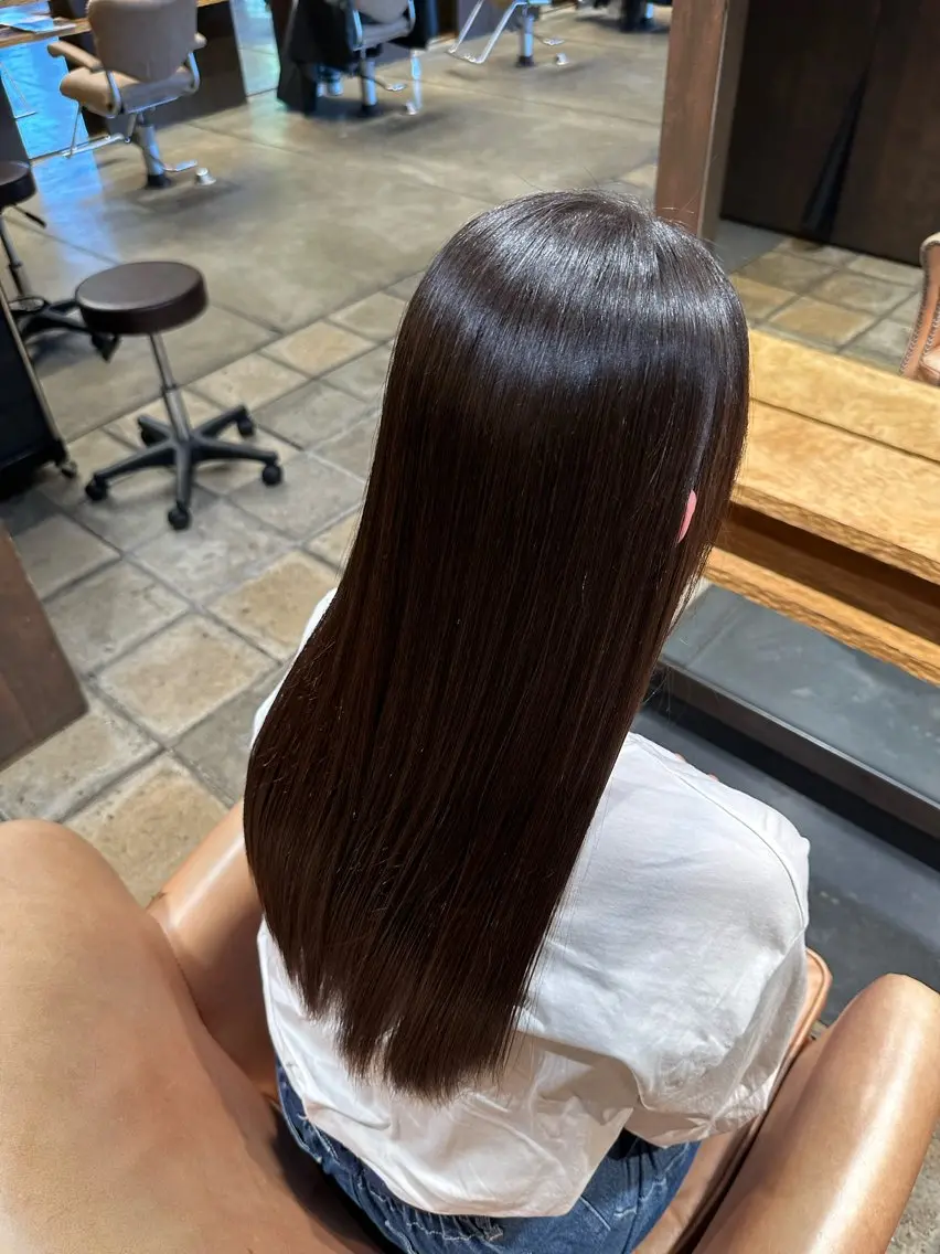 ロング カット 縮毛矯正 艶カラー／ 今井春汰のヘアスタイル