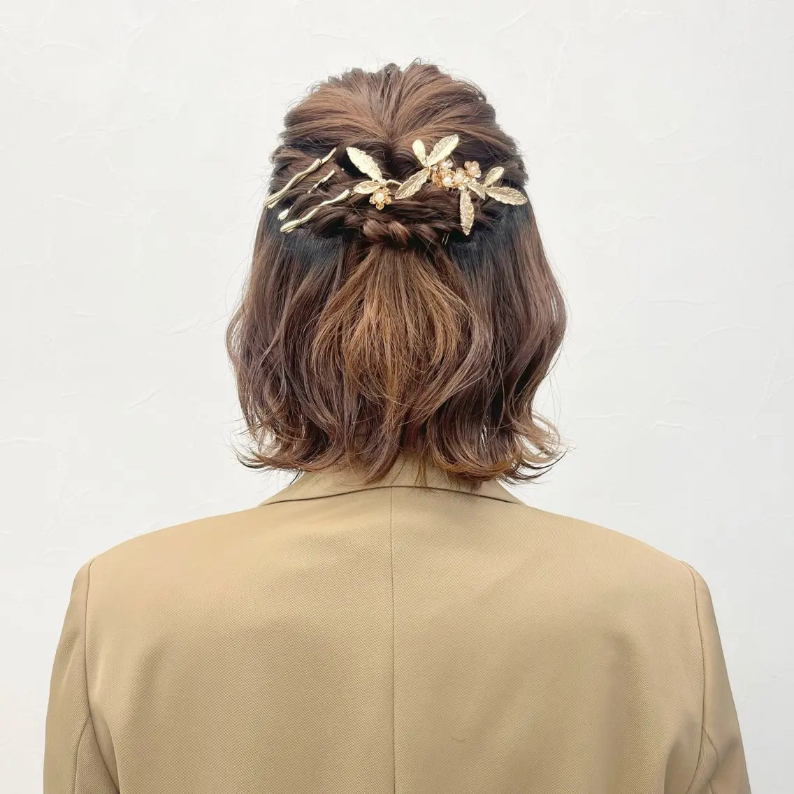 ショート ヘアアレンジ ハーフアップ ボブ 髪質改善 レイヤーカット 似合わせカット ヘアセット 初めてのショート お任せください✂️のヘアスタイル