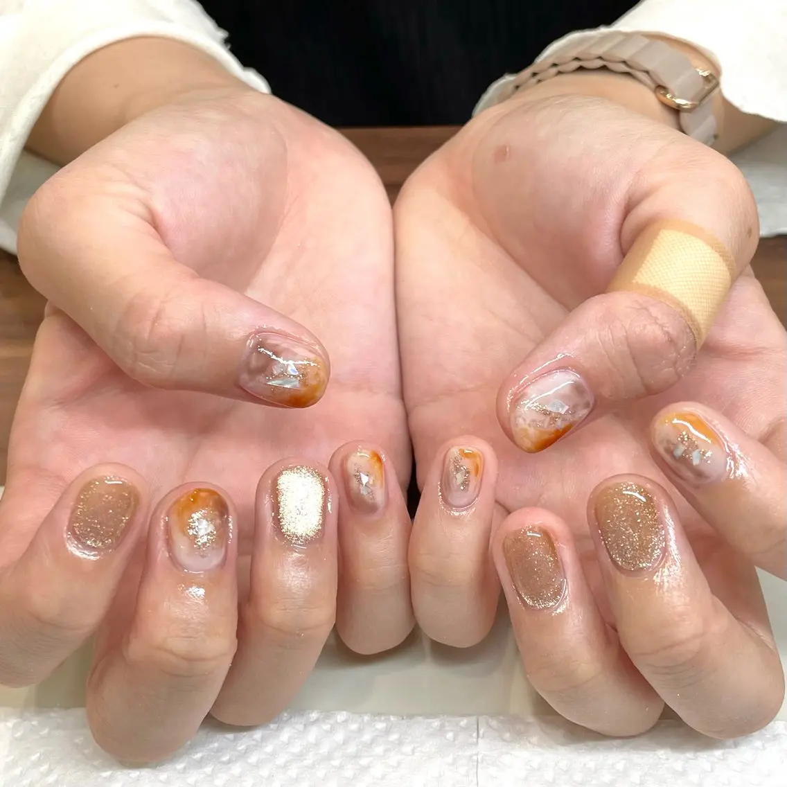 ネイル ゴールド マグネットネイル Ricnail☾ ayanoのネイルデザイン