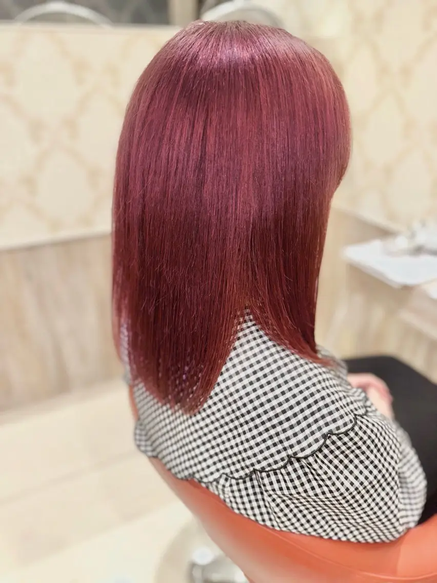 ロング カラー ピンクカラー 永井 悠斗のヘアスタイル