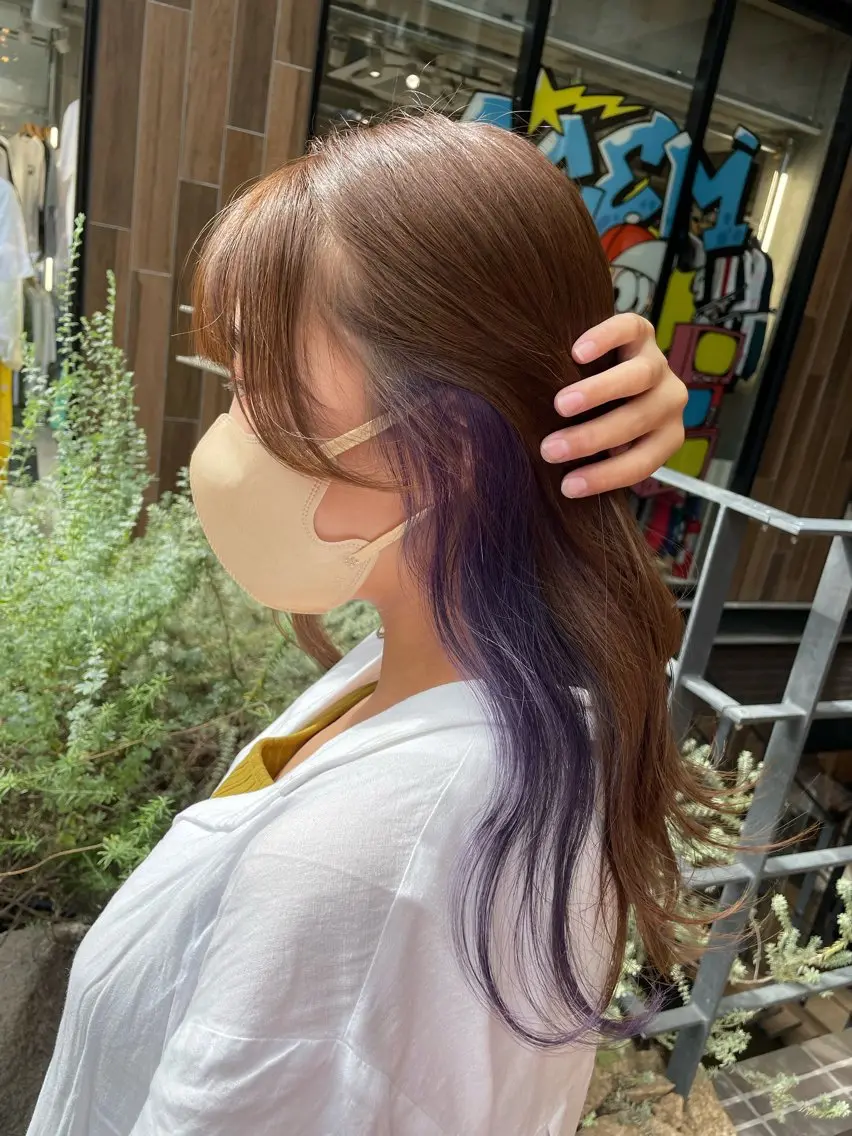 ロング カラー イヤリングカラー ヘアカラー トリートメント すぐ巻ける縮毛矯正 🍀勝倉　麗のヘアスタイル