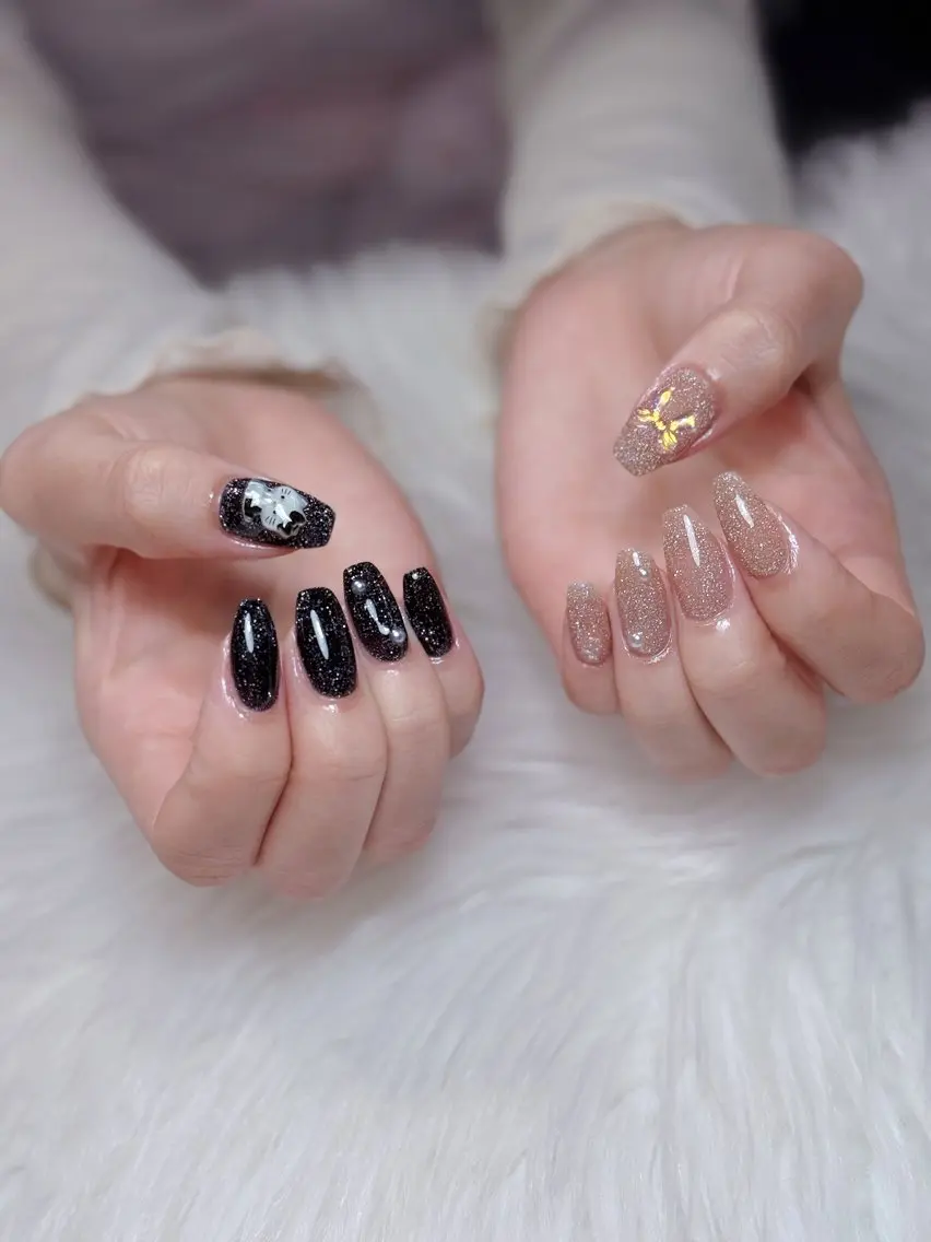 ネイル アートネイル オーロラネイル ジェルネイル 韓国ネイル ロングネイル ハンドネイル Nichi Nailsのネイルデザイン