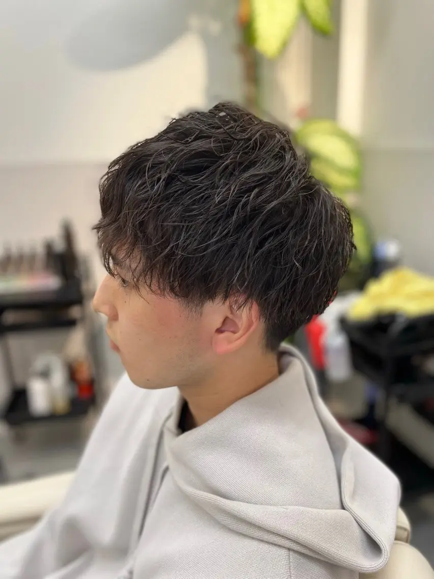 パーマ メンズ カット パーマ 藤本 康太のヘアスタイル