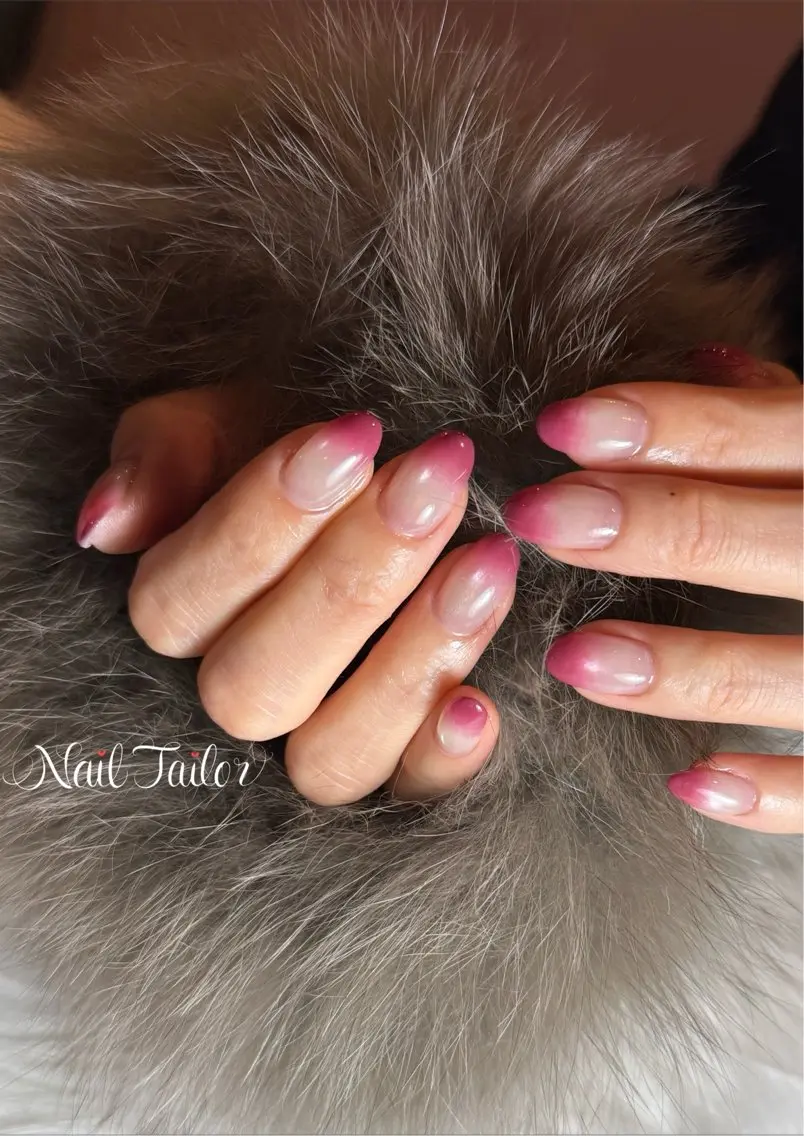 ネイル マグネットネイル ピンク ハンドネイル NailTailor ネイルテイラーのネイルデザイン