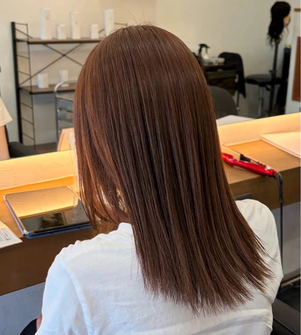 セミロング ショートボブ セミロングパーマ 韓国風カラー ボブ ハイライト カット ヘアカラー トリートメント 神田 姫奈|郡山 |透明感カラー🖤のヘアスタイル