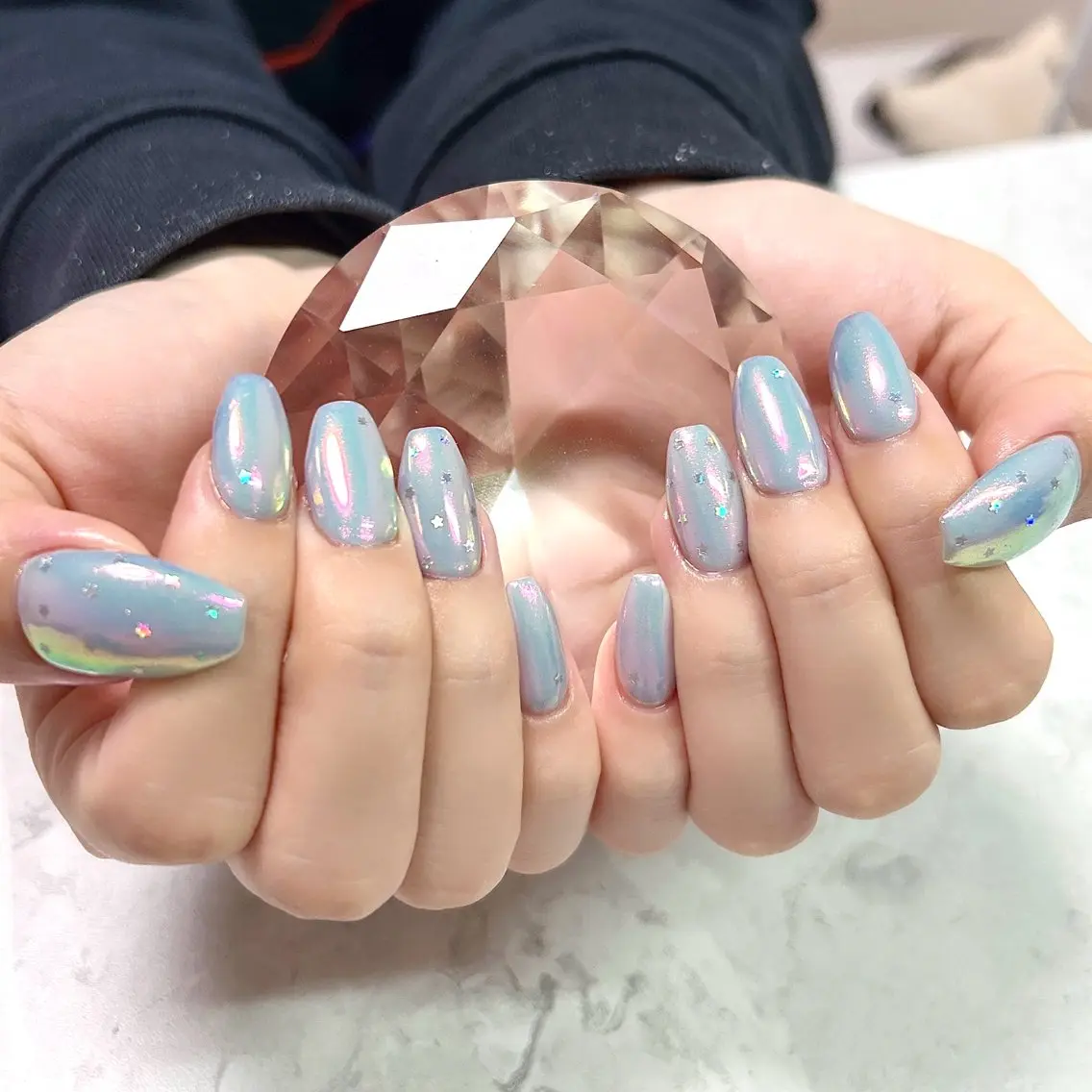 ネイル オーロラネイル ホログラムネイル private salon Reiのネイルデザイン