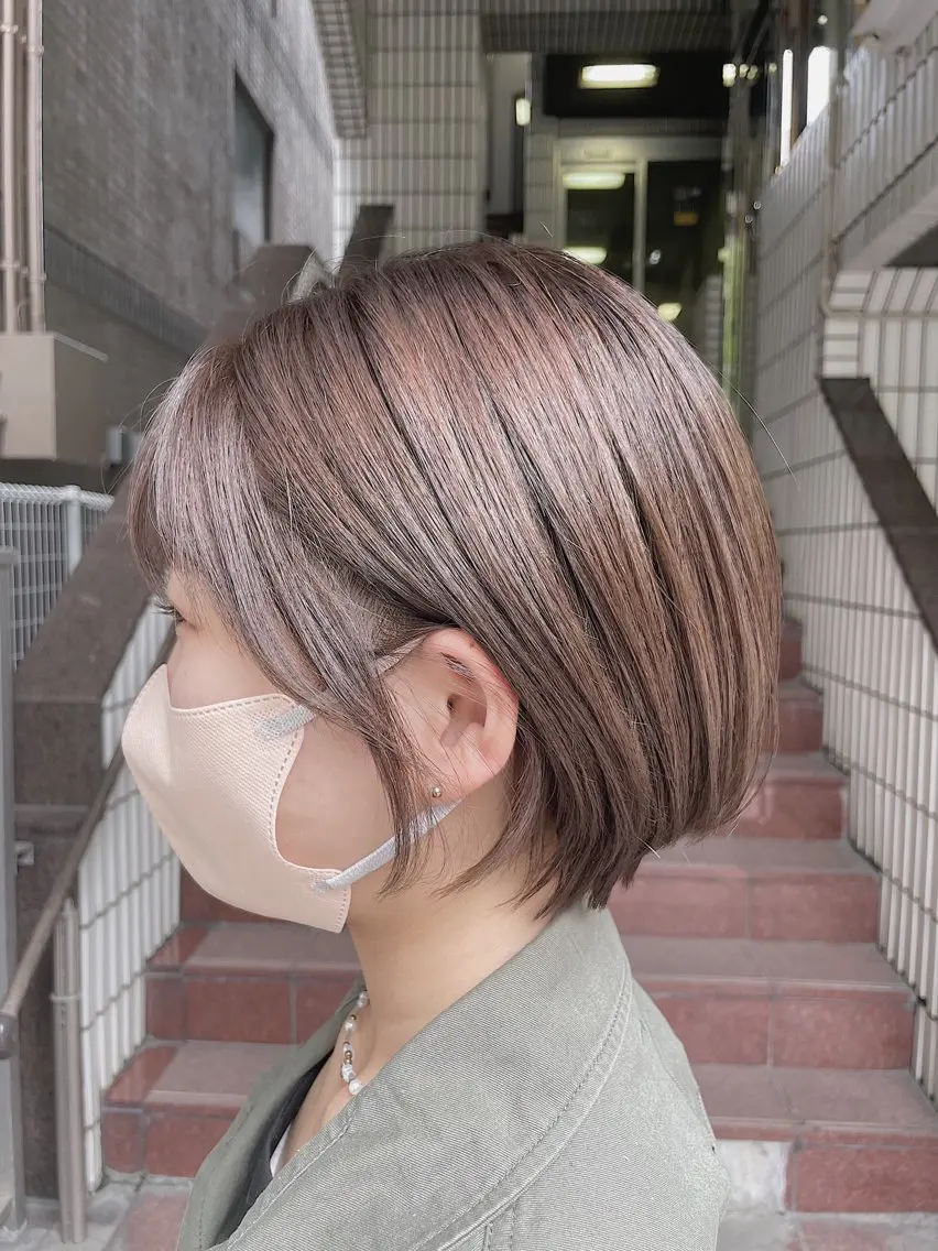 ショート カラー ショートボブ グレージュ ボブ ショートヘア 桜木町/西山竜一 /大人可愛い×美髪のヘアスタイル
