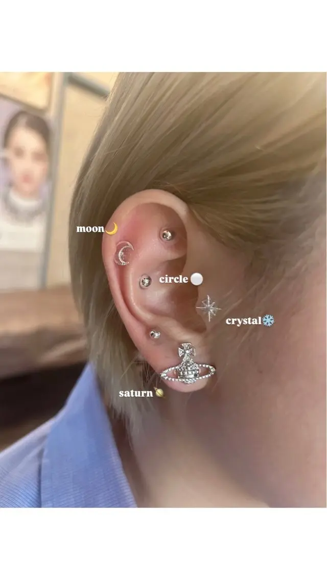 【今話題の】耳つぼジュエリー両耳10粒💎👂✨💜の写真