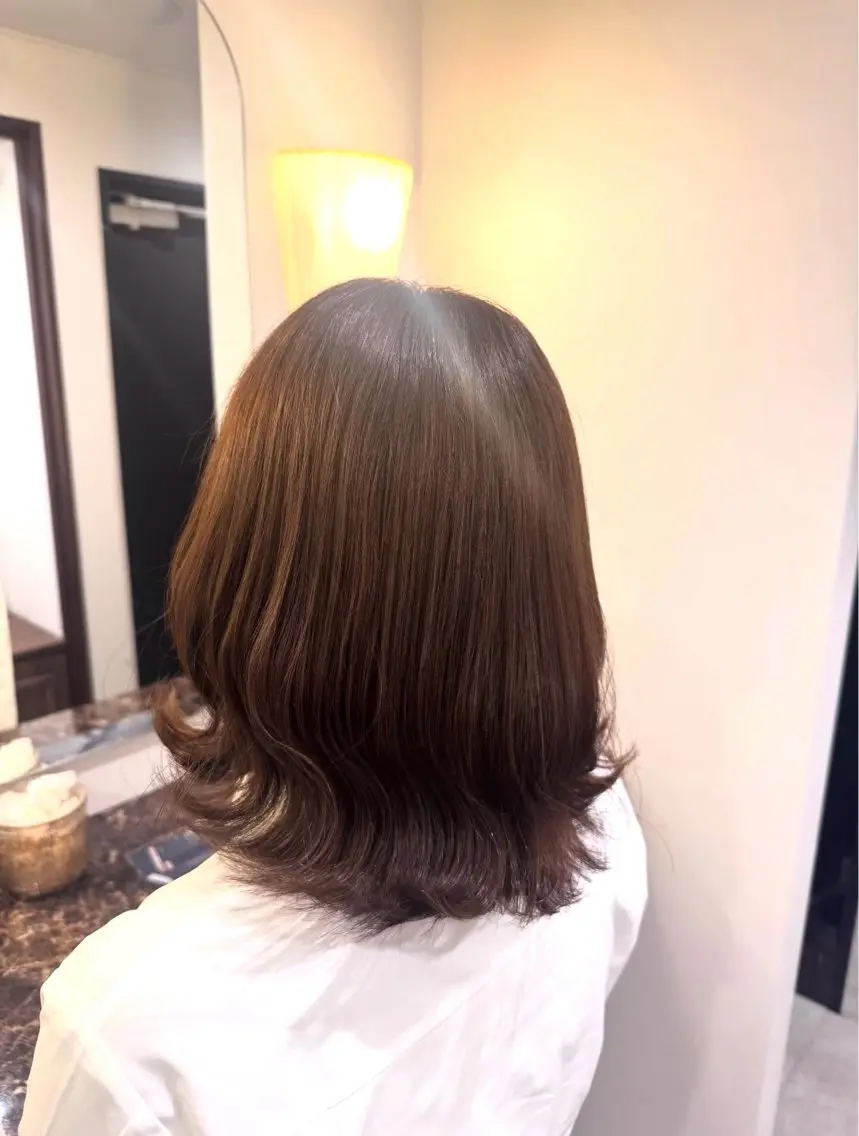ミディアム カラー ブラウンカラー Ako  カット・ 縮毛矯正モデル募集のヘアスタイル