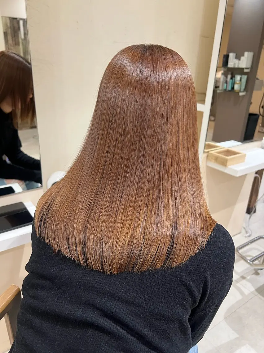 セミロング 髪質改善 トリートメント 酸熱トリートメント 髪質改善メニュー 長井 美佐子のヘアスタイル