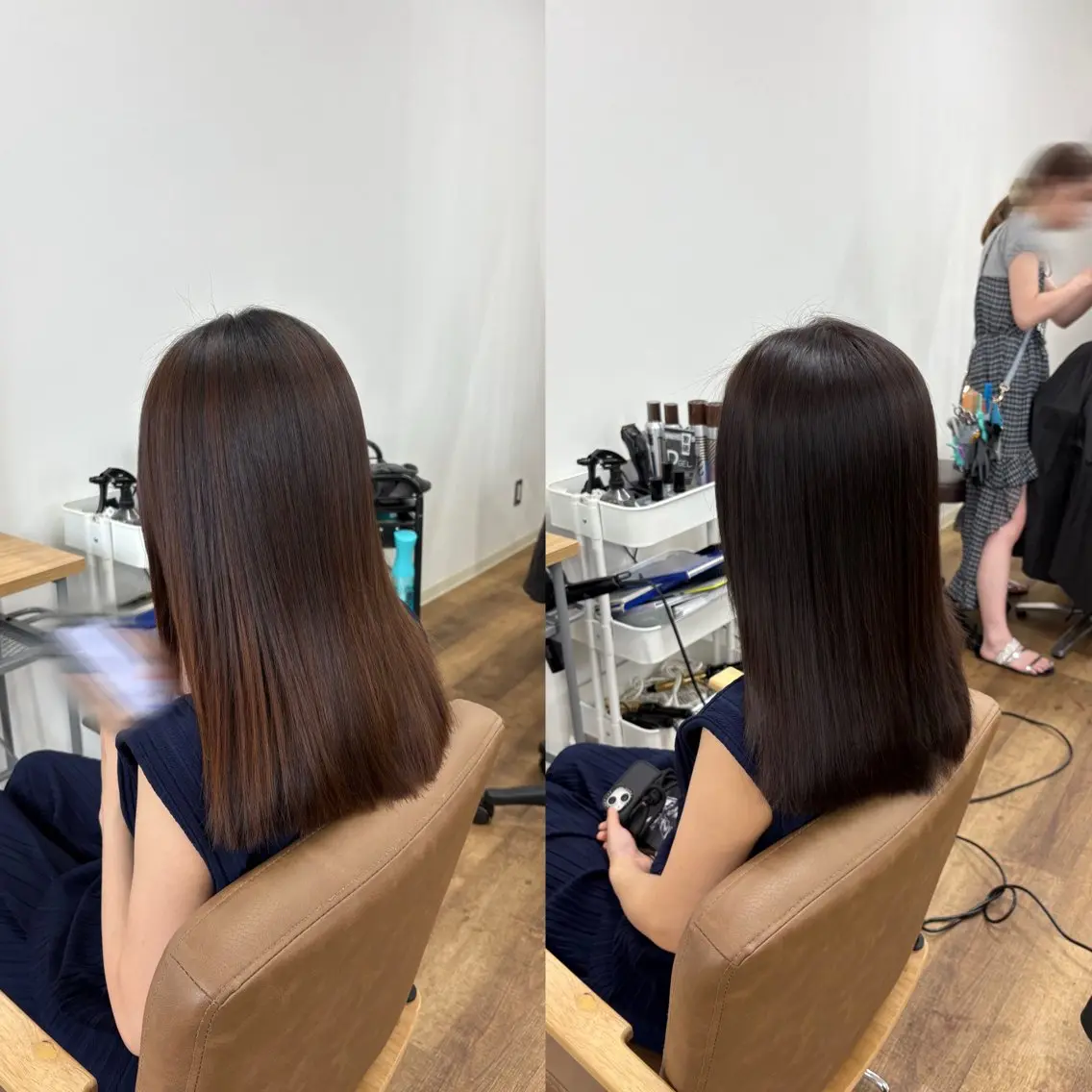 セミロング カラー アッシュ アッシュブラウン ブラウンカラー "MIoKI"_ YUCCA eluaのヘアスタイル