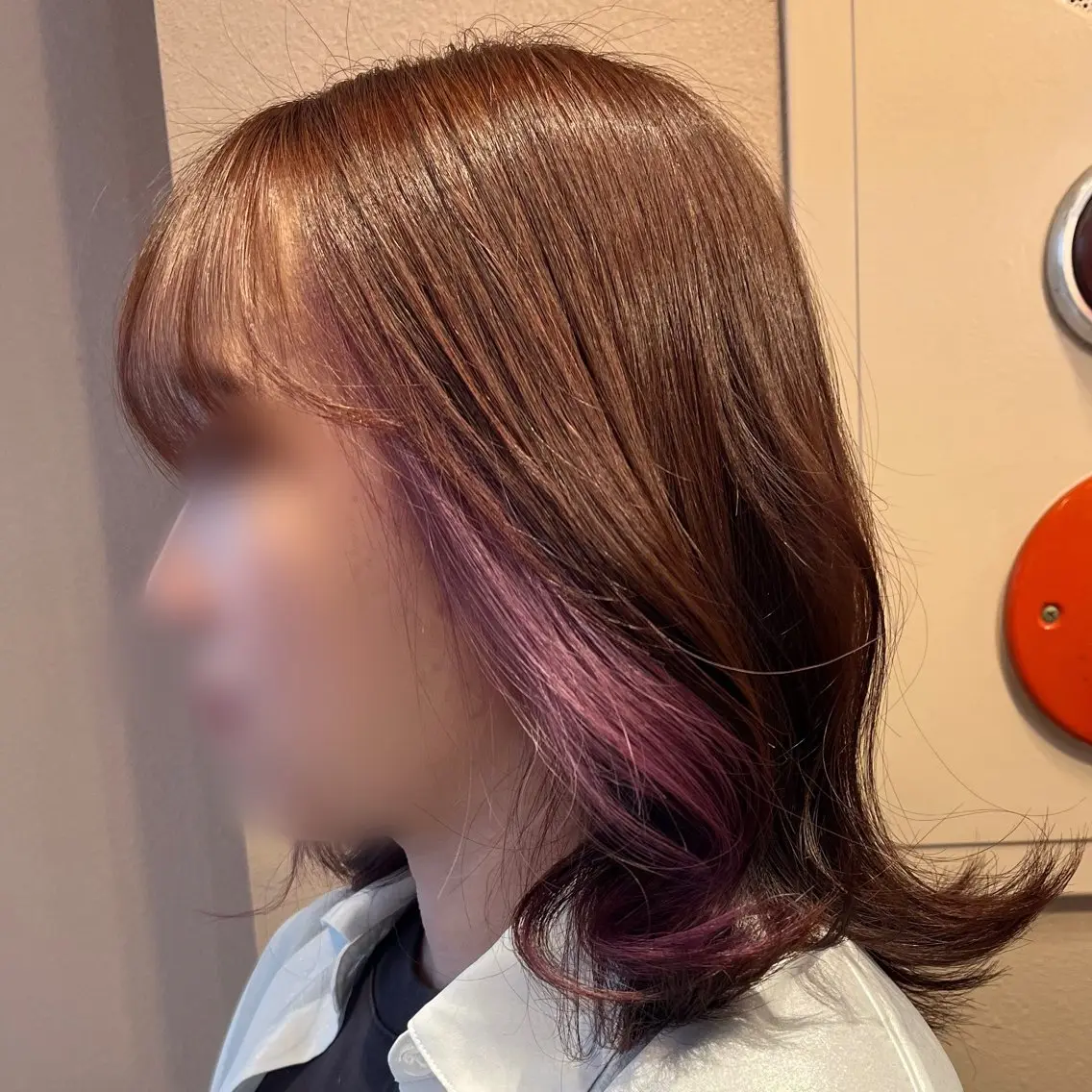 ミディアム カラー カット ヘアカラー トリートメント 💚 AKI 💚のヘアスタイル