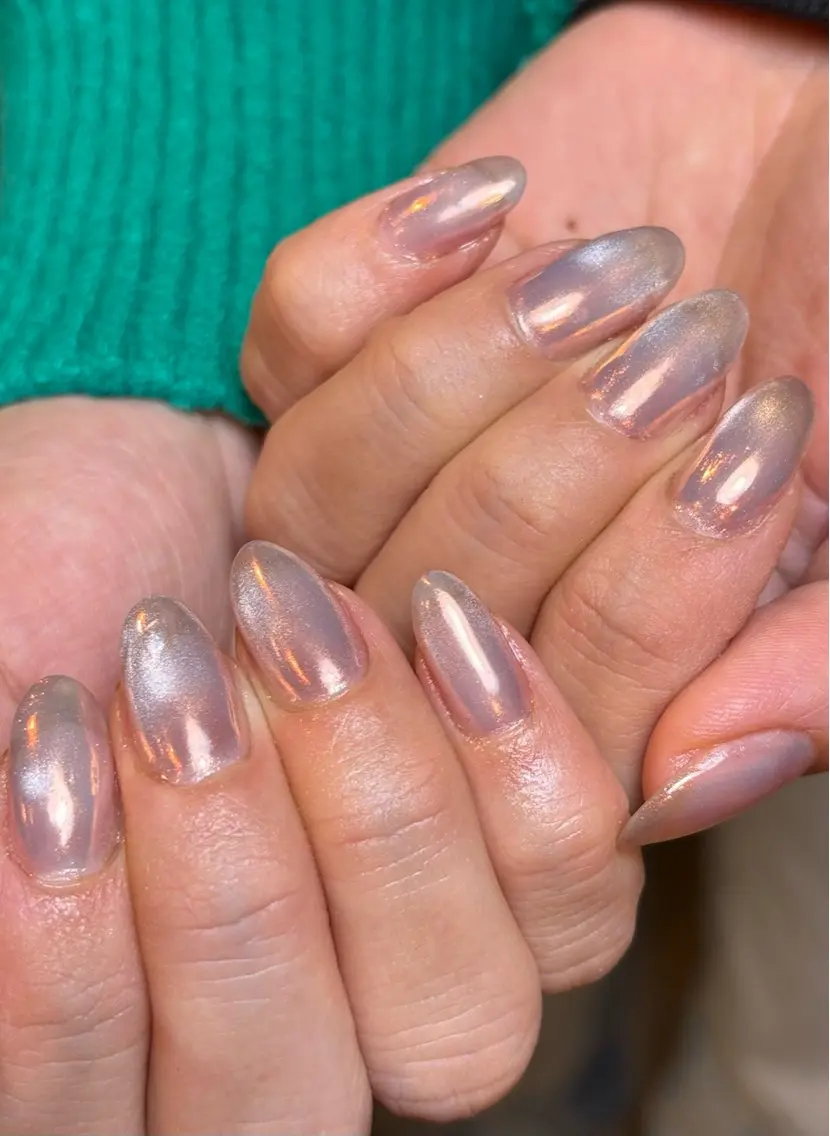ネイル 韓国ネイル マグネットネイル ニュアンスネイル ピンク シンプルネイル ハンドネイル Kai  nail Mayukoのネイルデザイン
