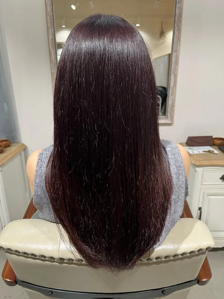 ロング カラー レッドカラー ヘアカラー 前野 祥太のヘアスタイル