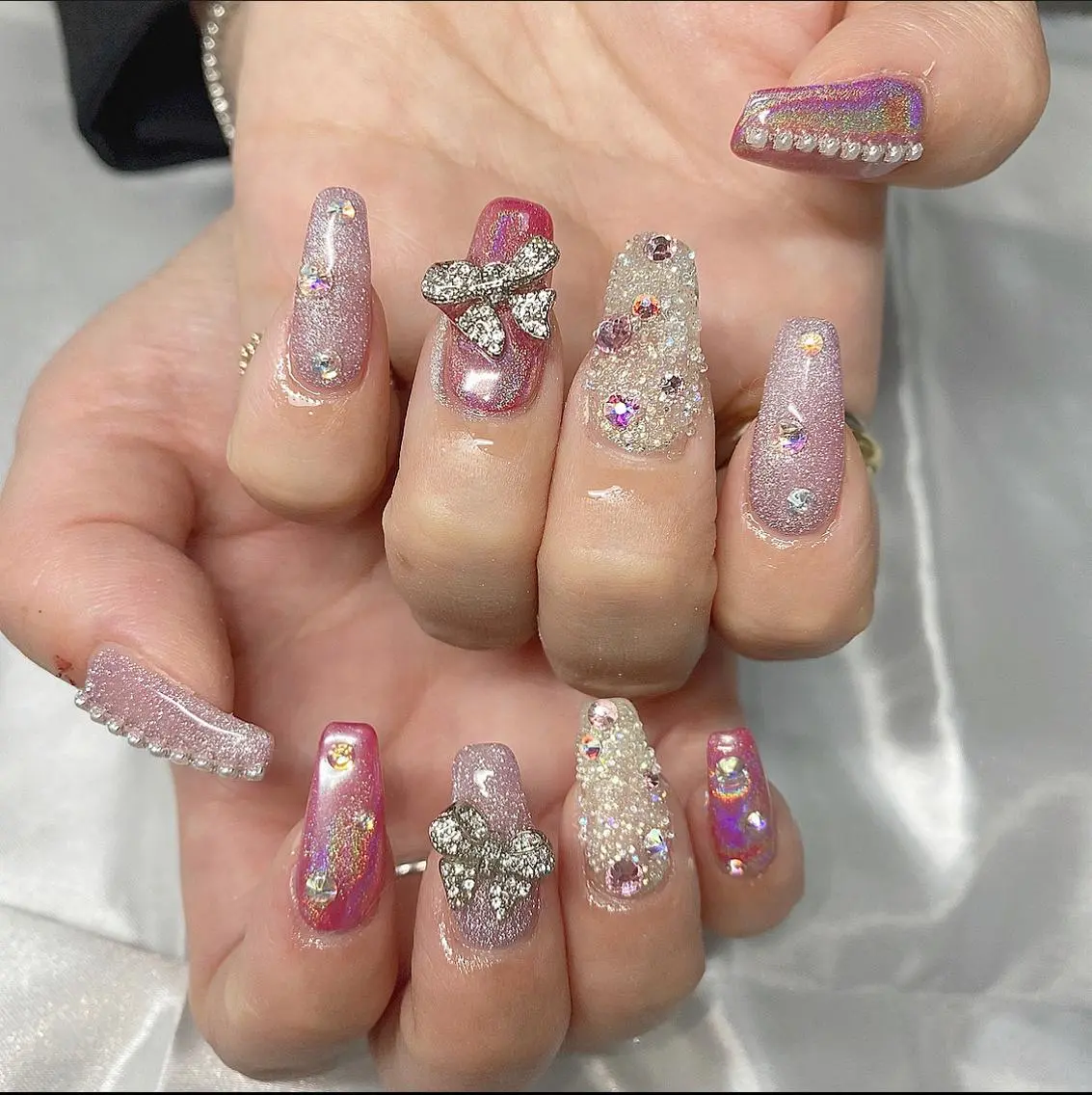 ネイル クリアネイル フラッシュネイル フレンチネイル 韓国ネイル マグネットネイル ハンドネイル merci nailのネイルデザイン