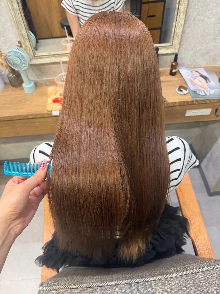 ロング カラー ヘアカラー トリートメント ツヤちゅるカラー✮ すずなのヘアスタイル