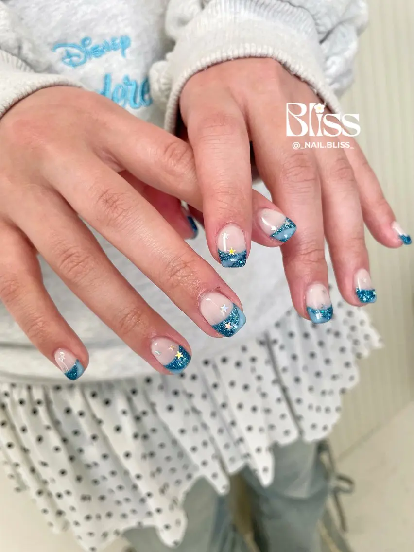 ネイル ブルー 持ち込み ハンドネイル NAIL BLISSのネイルデザイン