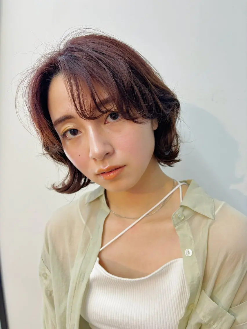 ミディアム ミディアムパーマ ボブ/ミディアム 親しみやすさ/さくらのヘアスタイル