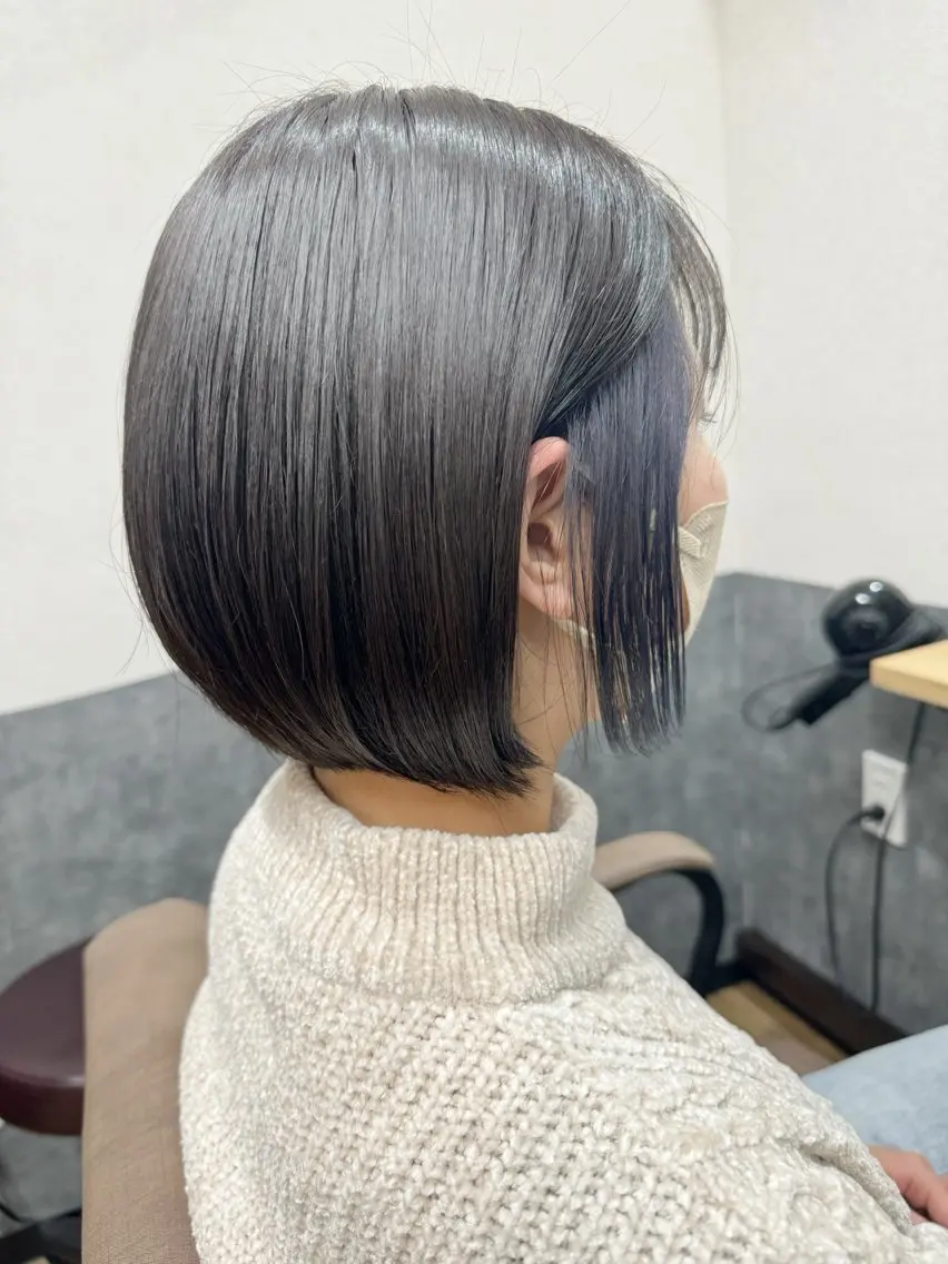 ミディアム カラー ブルーカラー ブルーラベンダー グレージュ ラベンダーカラー reeed konnoのヘアスタイル