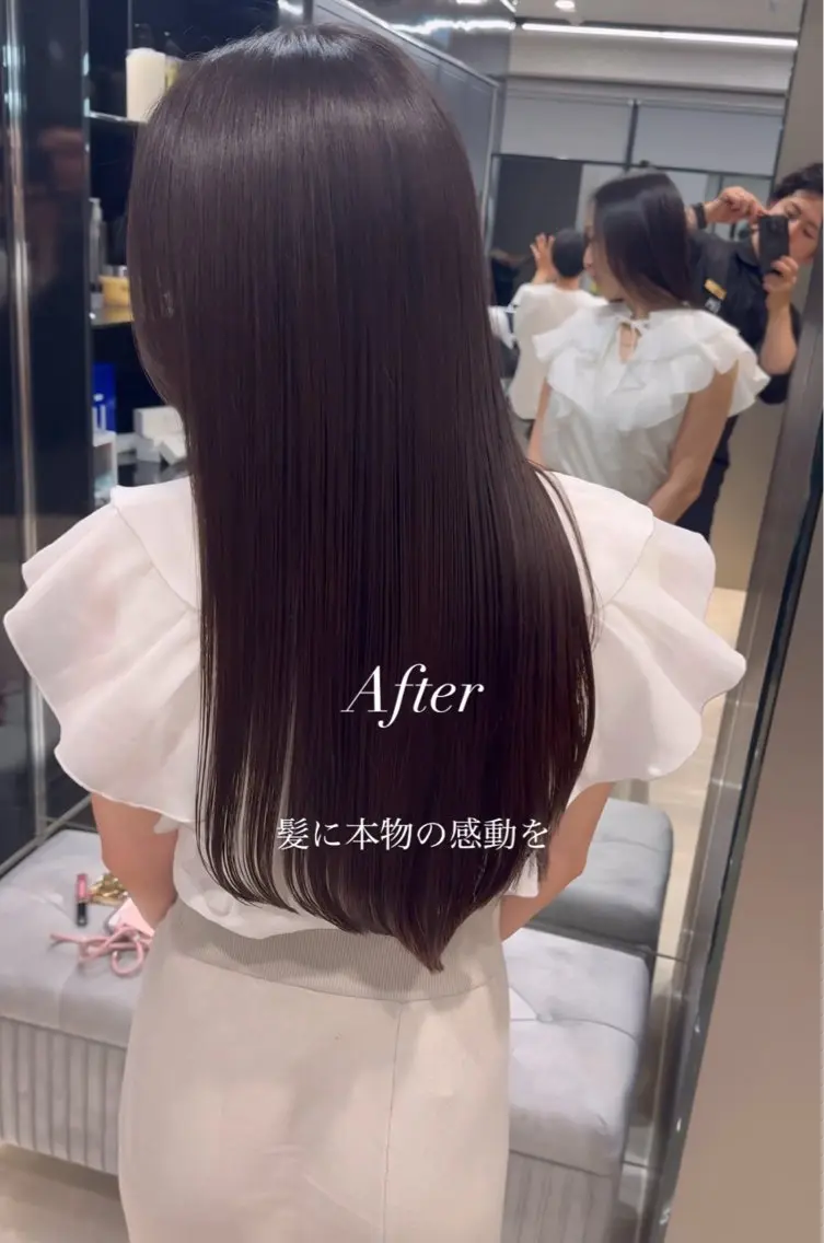 ロング 縮毛矯正 癖毛女子が大変身✨ 美髪メイク美容師のヘアスタイル