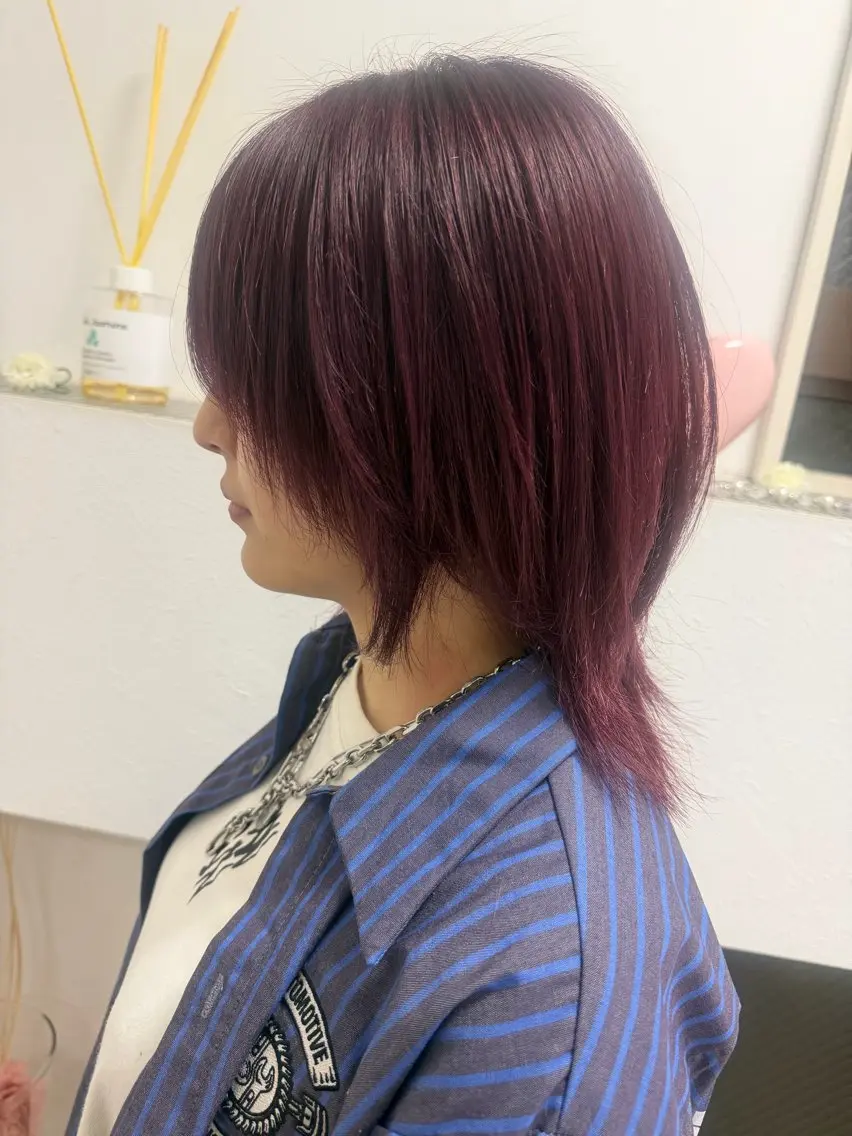 ミディアム カラー レッドカラー ヘアカラー Appeler Kana yのヘアスタイル