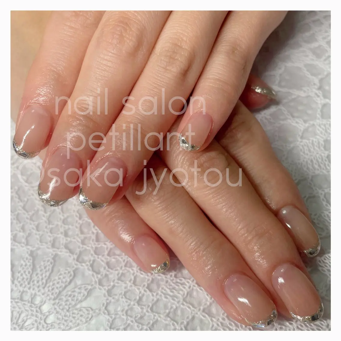 ネイル フレンチネイル ガラスフレンチ nail salon petillantのネイルデザイン
