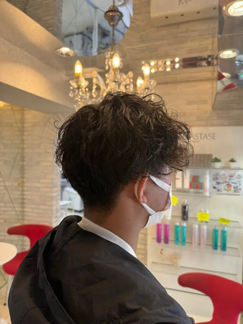 ショート パーマ メンズ カット パーマ 🔥men's特化 🔥三上 拓真のヘアスタイル