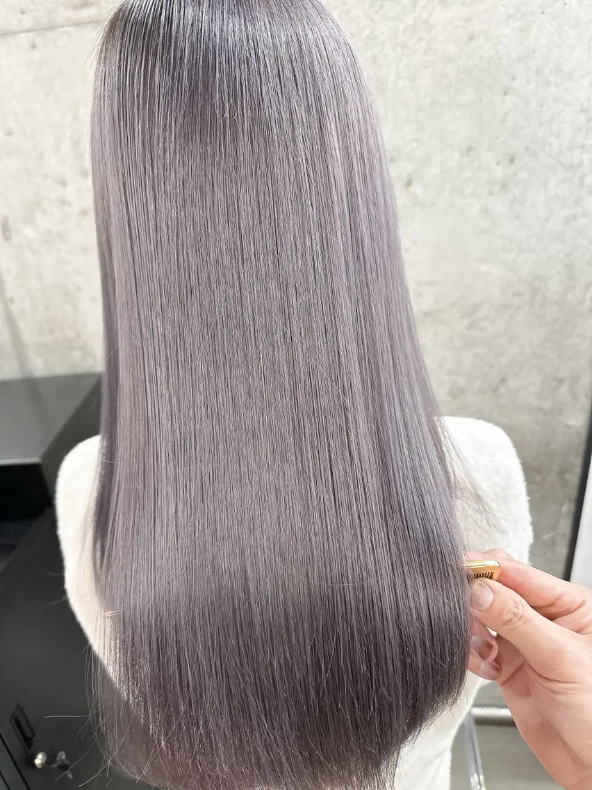 ミディアム カラー ベージュカラー ラベンダーカラー ホワイトベージュ カット ヘアカラー トリートメント ヘアセット LAS 代表 ナガカワ コウヘイのヘアスタイル
