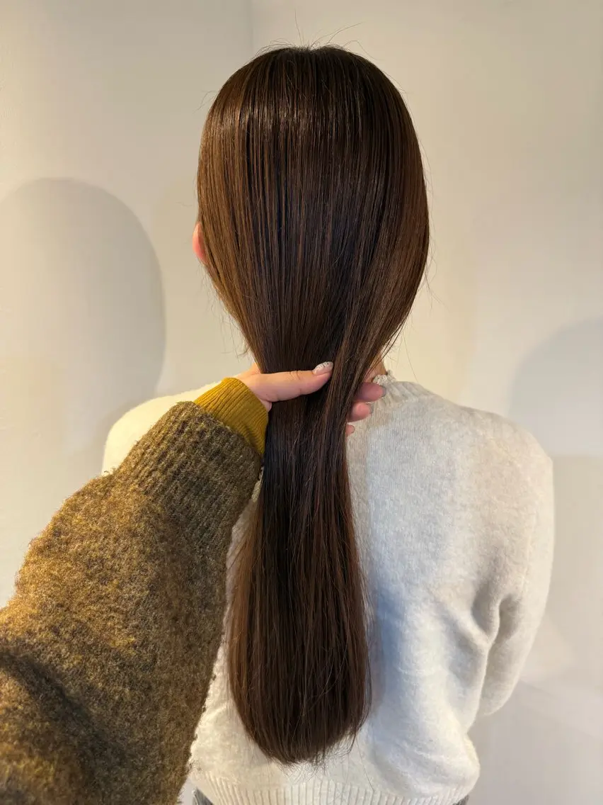 ロング カラー ブラウンカラー 似合わせカット 似合わせレイヤー、 透けカラー/杉本花のヘアスタイル