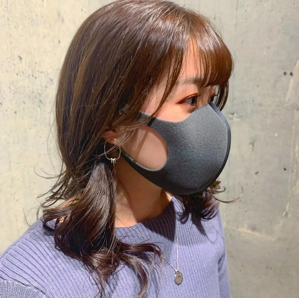 ミディアム カラー 透明感カラー ヤマグチ リョウのヘアスタイル