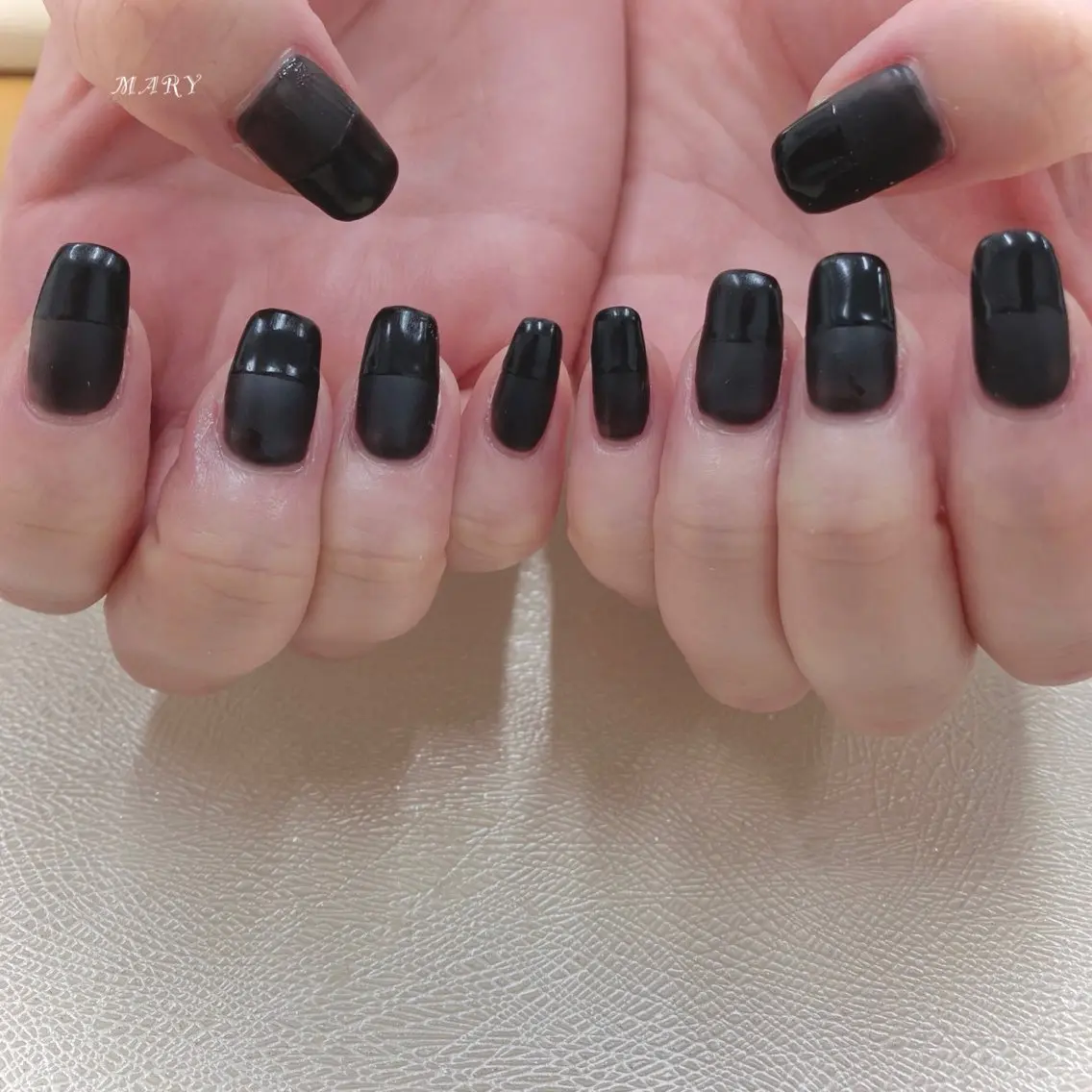 ネイル フレンチネイル マットネイル ニュアンスネイル ワンカラーネイル スクエアネイル ハンドネイル Mary nail .narumiのネイルデザイン