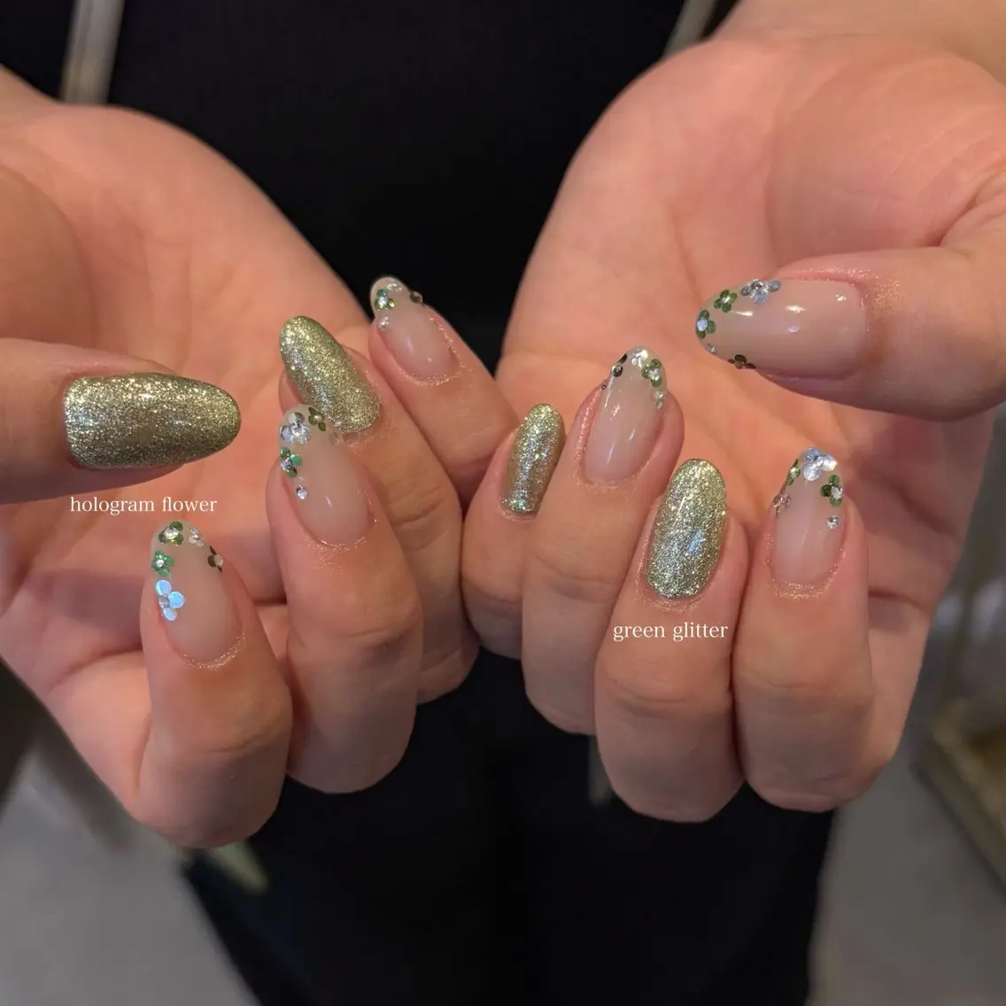 ネイル フレンチネイル ホログラムネイル ハンドネイル IZUMIꕤnail 堺筋本町|心斎橋のネイルデザイン