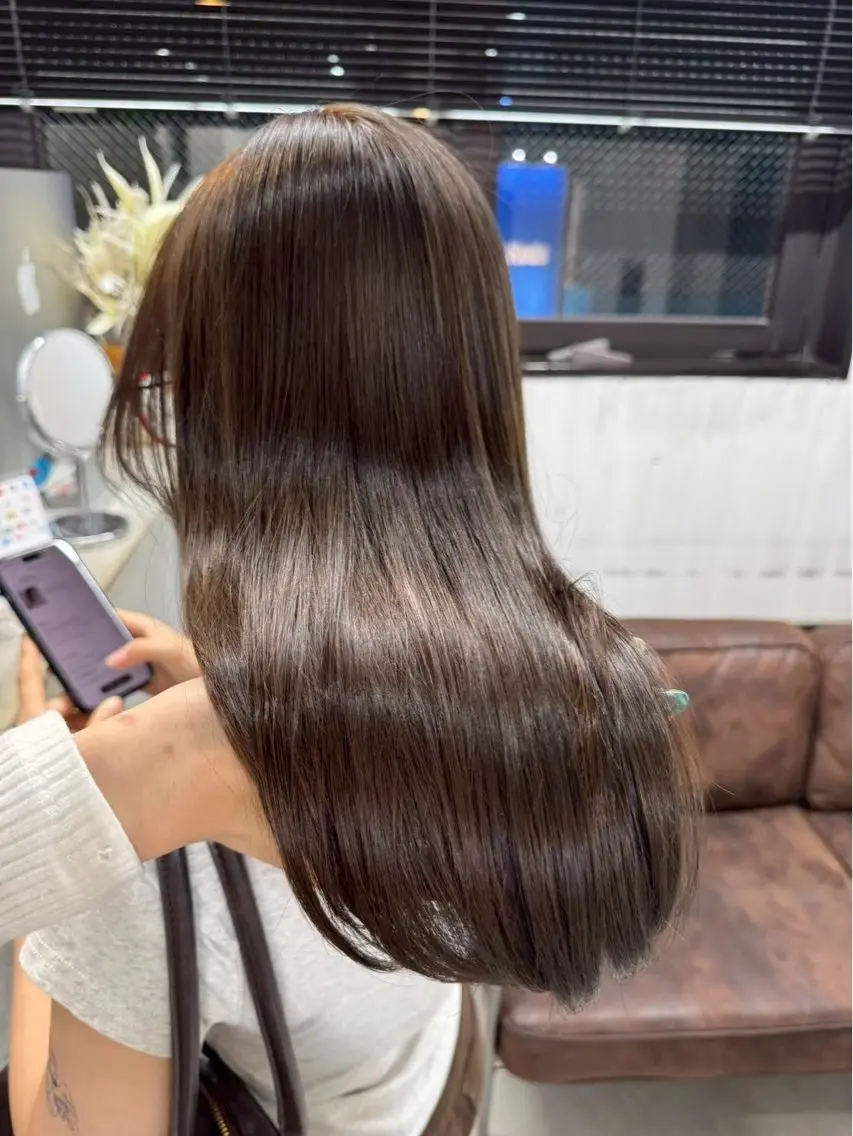 ロング カラー ブリーチ ダブルカラー ブリーチなしカラー 松岡 沙弥のヘアスタイル