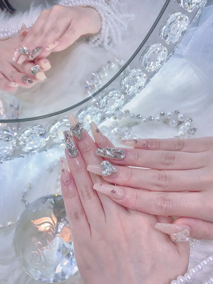 ネイル クリアネイル ドット フットネイル ジェルネイル グリーン Rin Nail 新大久保店のネイルデザイン