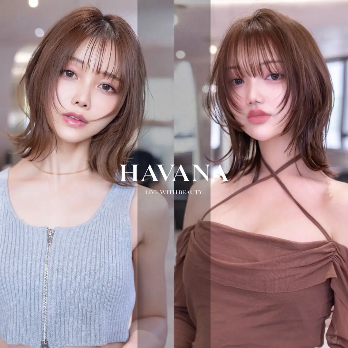 ミディアム カラー カット ヘアカラー ill HAVANA 【レイヤー/韓国】のヘアスタイル
