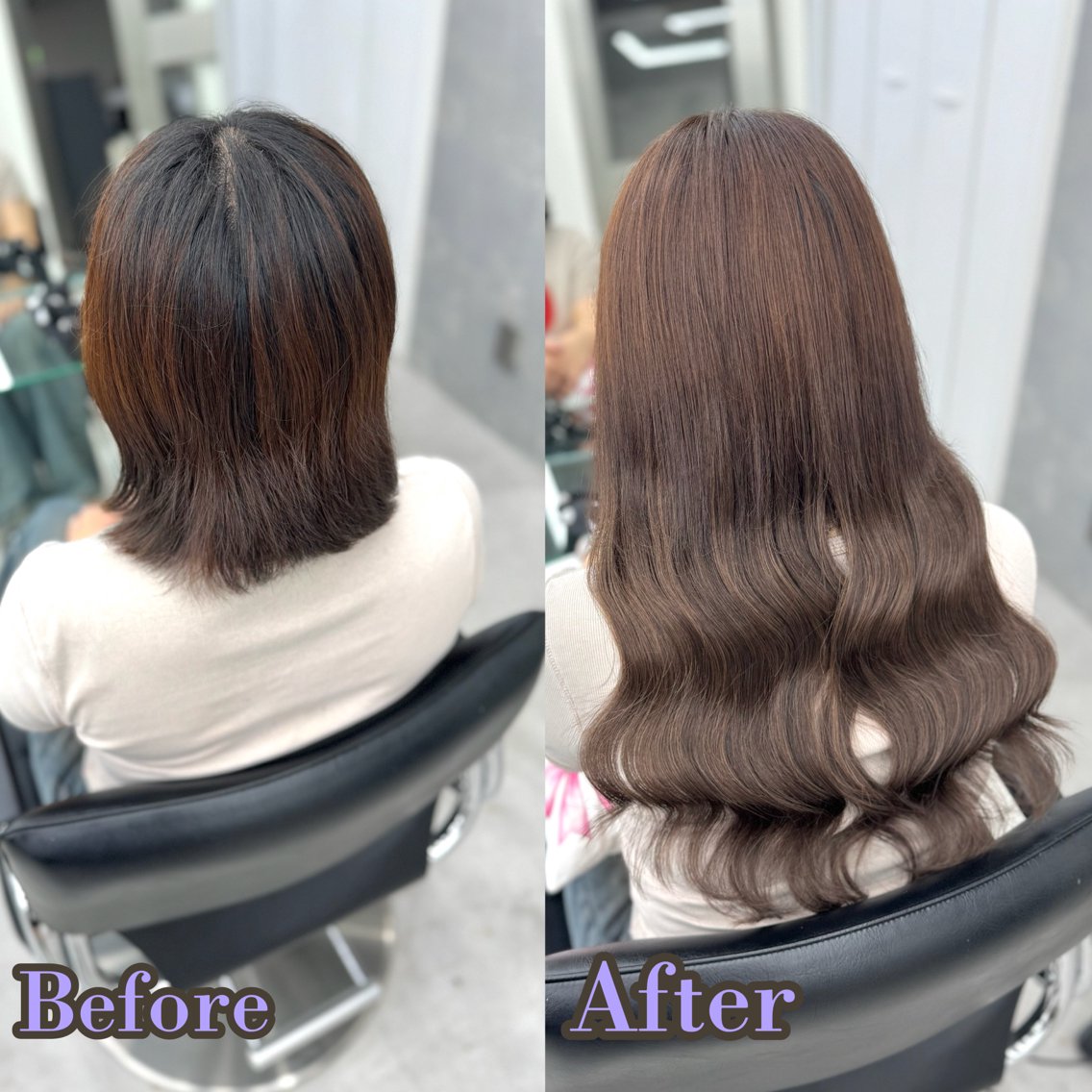 ヘアカラー エクステ ヘアメ🎀ハイトーン 🩵エクステ🪄しほのヘアスタイル